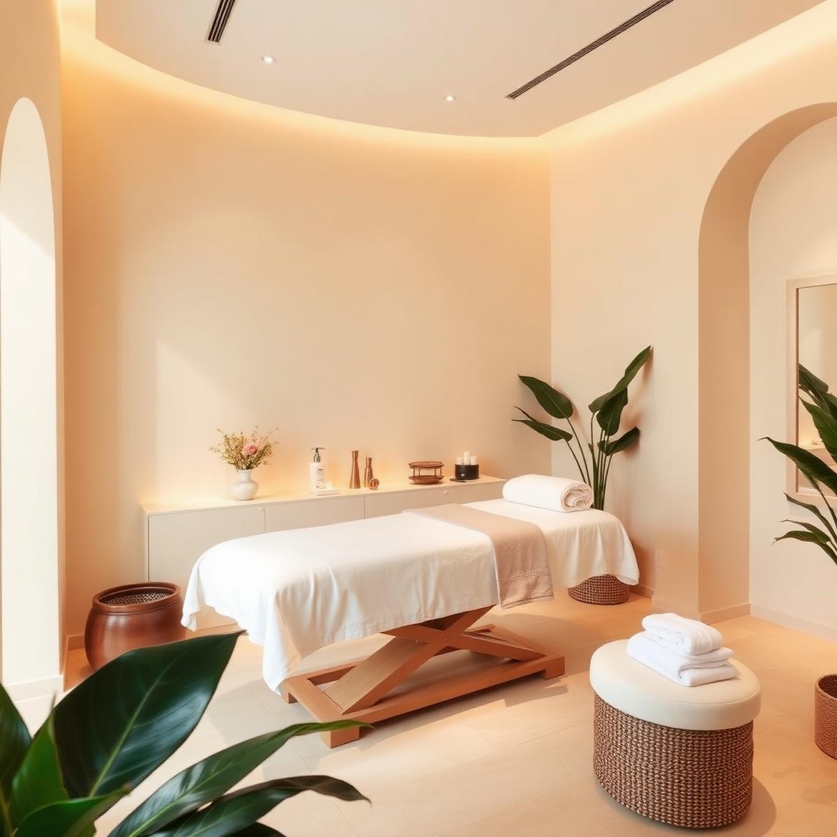 Calming spa interior at Vtina Beauty